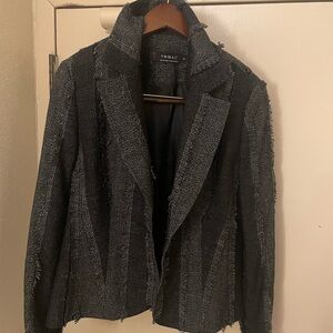Tribal Women's Textured Black and Gray Blazer